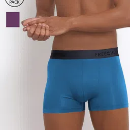 FREECULTR Men Pack Of 2 Solid 3X Anti-Microbial Air-Soft Micromodal Trunks FC-XT-T-TV-MB-30