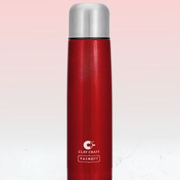 CLAY CRAFT Red & Silver Toned Stainless Steel Double Wall Vacuum Water Bottle 500 ML-image-85