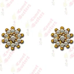 Comet Busters Gold-Plated Floral Studs Non Piercing Ear Stickers-12