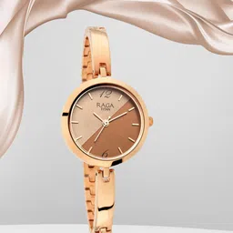 Titan Women Brass Dial & Stainless Steel Straps Analogue Watch NP2606WM07-37