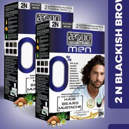 Aequo Organic Men Set of 2 Organic Hair Color Kit 170 ml Each - Soft Black 2N-47