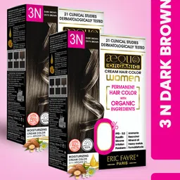 Aequo Organic Set of 2 Permanent Cream Hair Color 175 ml Each - Dark Brown 3N-11