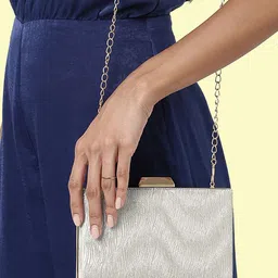 Lavie Glitz Gunmetal-Toned & Gold-Toned Embellished Box Clutch-23