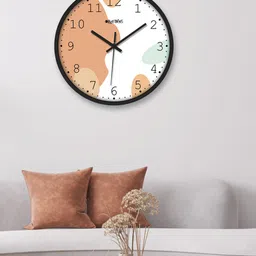 OLIVE TREE Black & White Printed Round Contemporary Wall Clock-image-93
