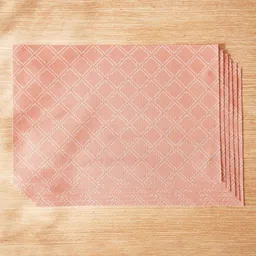 Home Centre Edan Red and Beige 6 Pieces Rectangle Table Placemats-19