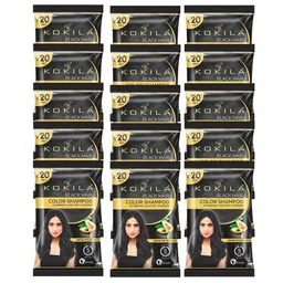 KOKILA Set Of 15 Hair Color Shampoo Sachet- 15 ml Each- Black-5