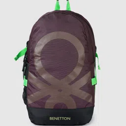United Colors of Benetton Unisex Brand Logo Print Laptop Backpack with Compression Straps-12