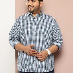 Thomas Scott Men Classic Slim Fit Gingham Checks Opaque Checked Casual Shirt-image-79