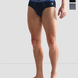 U.S. Polo Assn. Pack Of 3  Mid Rise Dual Tone Stretchable Basic Briefs OEB07-ZGN-P3-image-58