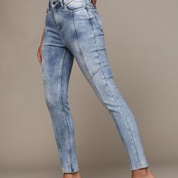 bebe Women Indigo Denim Daze Super Skinny Fit High-Rise Light Fade Stretchable Jeans-picture-53