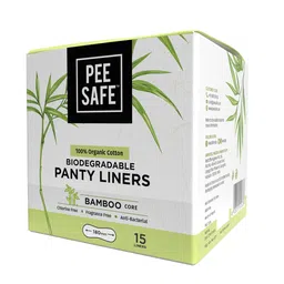 Pee Safe 100% Organic Cotton Biodegradable Panty Liners - Pack of 15-19