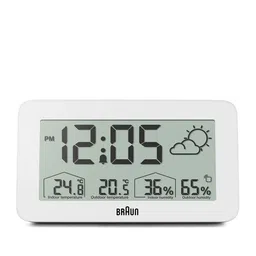 Braun White Contemporary Rectangle Digital Shaped Alarm Clock-74
