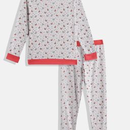 Here&Now X Game Begins Girls Pure Cotton Printed T-shirt With Joggers-image-58