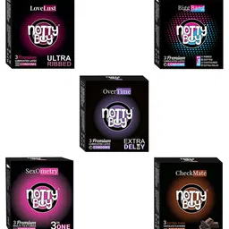 noTTy Boy Men Set Of 5 Dotted & Contoured Extra Condoms - 3Pcs Each-8