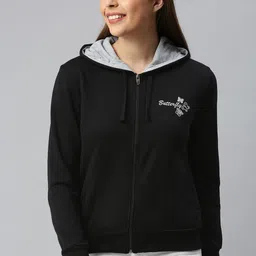 ADBUCKS Women Black Solid Hooded Sweatshirt-picture-25