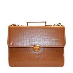 Man Arden Men Brown Textured Leather The Vintage Aura Briefcase Laptop Bag-14