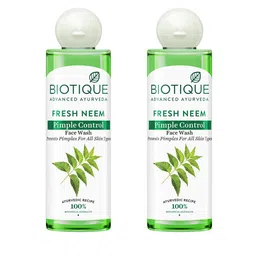Biotique Set of 2 Fresh Neem Pimple Control Face Wash for Acne Prone Skin - 200 ml each-10