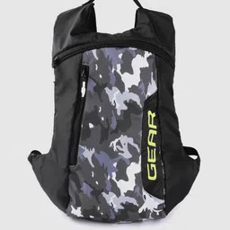 Gear Unisex Black & Grey Camouflage & Brand Logo Print Backpack-51
