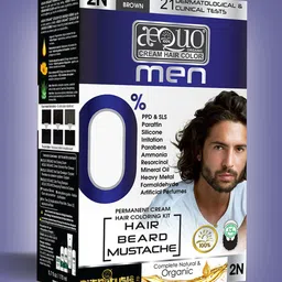 Aequo Organic Men Set of 2 Organic Hair Color Kit 170 ml Each - Soft Black 2N image 3