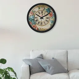 RANDOM Multicoloured Round Textured 30 cm Analogue Wall Clock-12