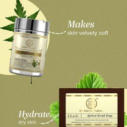 Khadi Natural Set of Neem-Tulsi Herbal Face Pack & Apricot Scrub Soap image 2