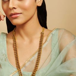 Kushal's Fashion Jewellery Women Copper Gold-Plated Antique Necklace-image-63