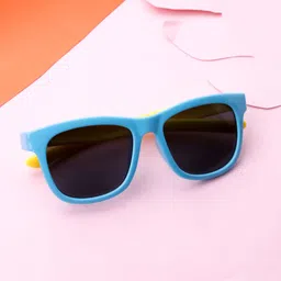 Spiky Kids Black Lens & Blue Square Sunglasses with UV Protected Lens 1571_Jad_Ylw-Jad-66