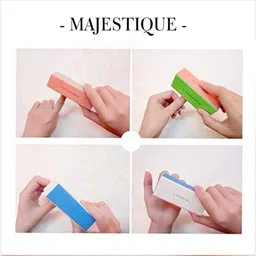 MAJESTIQUE Set of  4 Flat Nail Files with Foot Buffer & Manicure 4-Side Buffer image 2