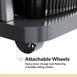Kuber Industries Grey & Black 3 Layer Modular Cabinet Plastic Storage Drawer With Wheel image 3