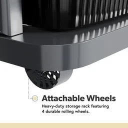 Kuber Industries Grey & Black 4 Layer Modular Cabinet Plastic Storage Drawer with Wheels image 2
