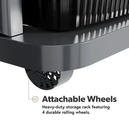 Kuber Industries Grey & Black 5 Layer Modular Cabinet Plastic Storage Drawer With Wheels image 2