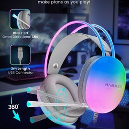 HAMMER Unisex Blaze Wired Over Ear Gaming headphone with Mic image 5