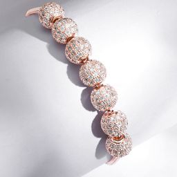 Rubans Women Brass Cubic Zirconia Rose Gold-Plated Cuff Bracelet-image-53