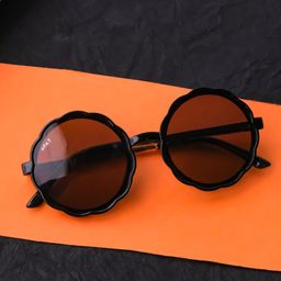 Spiky Kids Black Lens & Black Round Sunglasses with UV Protected Lens-95