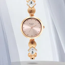 Titan Women Brass Dial & Stainless Steel Straps Analogue Watch NQ2606WM10-85