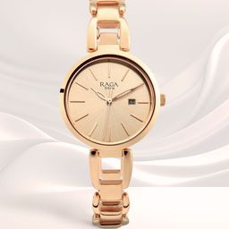 Titan Women Brass Dial & Stainless Steel Straps Analogue Watch NP2642WM01-48