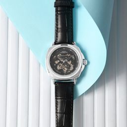 French Connection Men Dial Leather Straps Analogue Automatic Motion Powered Watch Skeleton-34