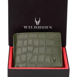 WildHorn Men Green RFID Protected Genuine Leather Hand-Stitched Two Fold Wallet-picture-24