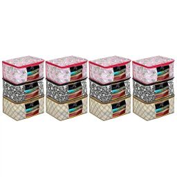 kuber industries Set of 12 Metallic Print Saree Organizer image 1