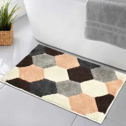 maa home concept Beige Geometric Microfiber 16X24 Inches Anti Skid Door Mats-picture-30