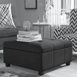 febonic Balkan Fabric Ottoman in Charcoal Grey Colour-picture-8