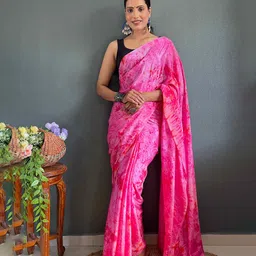 HERE&NOW Poly Georgette Ready to Wear Saree-image-87