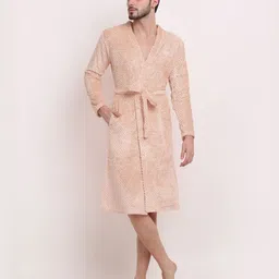 KLOTTHE Self-Design Wool Bath Robe With Belt-picture-47
