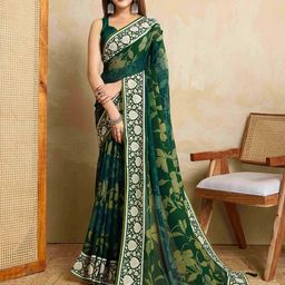 TASRIKA Floral Printed Pure Georgette Saree-image-65