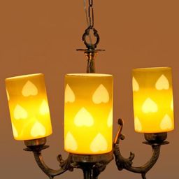 Somil Antique 3-Light Chandelier with Glass Shades, Green, Brown and White Lighting Effect, Metal Fitting. LED Compatible. Dia: 48 X 48 X 100 Cm.-image-14