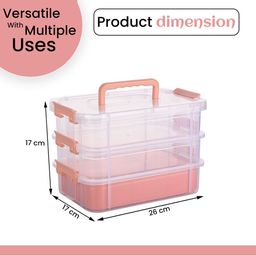 Kuber Industries Peach-Coloured Set of 2 Water Resistant Multi-Utility Organisers image 3