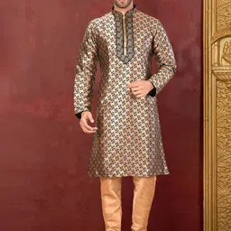RANAK Men Woven Design Regular Kurta with Churidar-picture-4