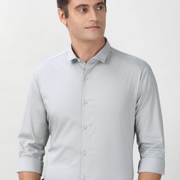 Peter England Men Slim Fit Solid Spread Collar Formal Shirt-picture-45