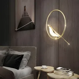Cruv Gold-Toned Hanging Bird Spherical Shaped Ceiling Lamp-image-41