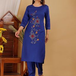 Mehsoos Ethnic Motifs Embroidered Straght Kurta with Trousers-image-20